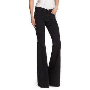 FRAME Forever Karlie Flare Jeans in Noir